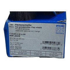 (10) PFERD Fan Grinder Flap Wheel EDP 45238 2″ x 1″ x 1/4″ Shaft 60 Grit