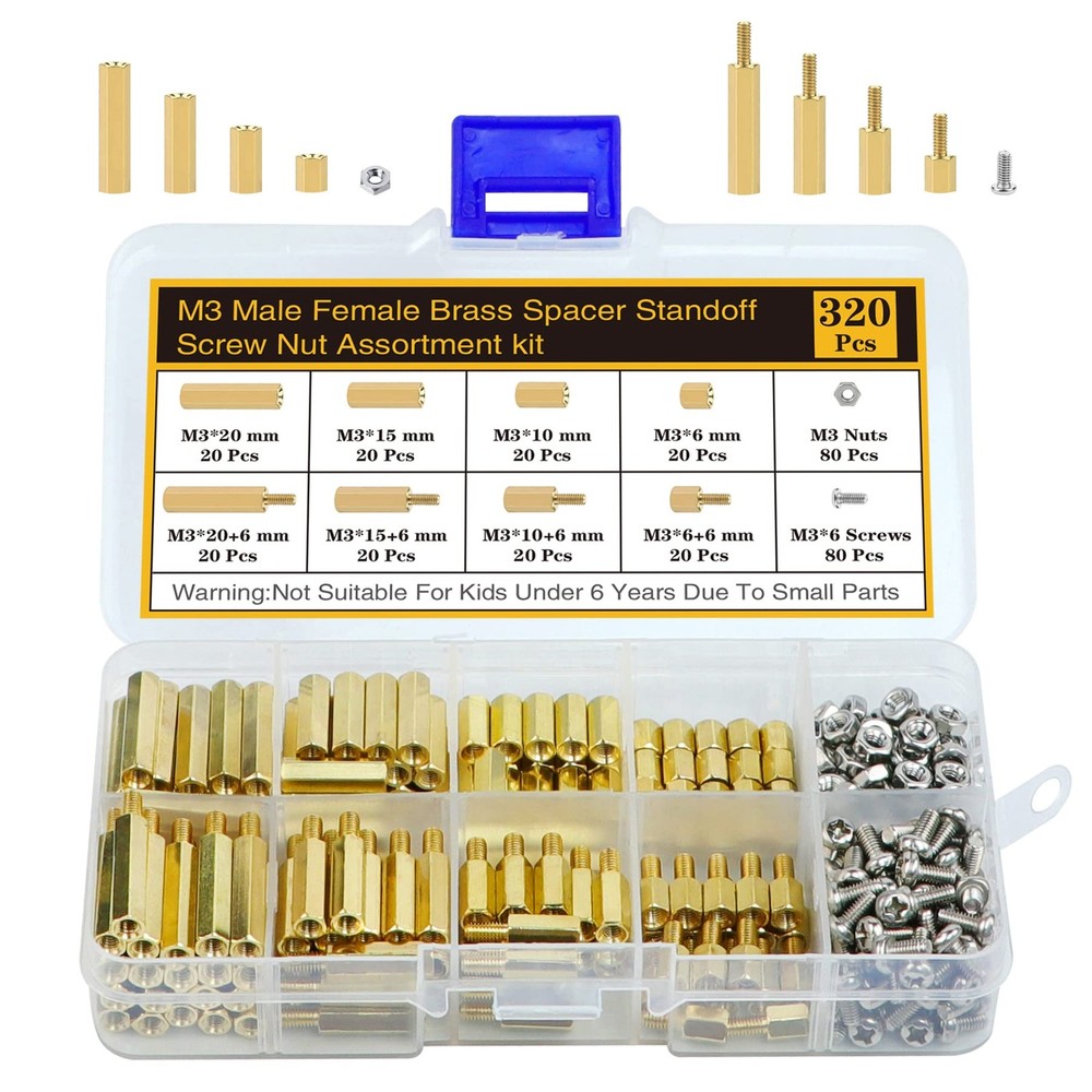 M3 Motherboard Standoff Kit 320PCS Brass Spacer Screws Set