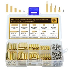 M3 Motherboard Standoff Kit 320PCS Brass Spacer Screws Set
