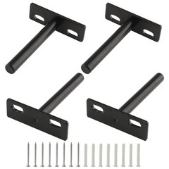 Cionyce 4 Pcs 5 Inch Heavy Duty Floating Shelf Bracket Black