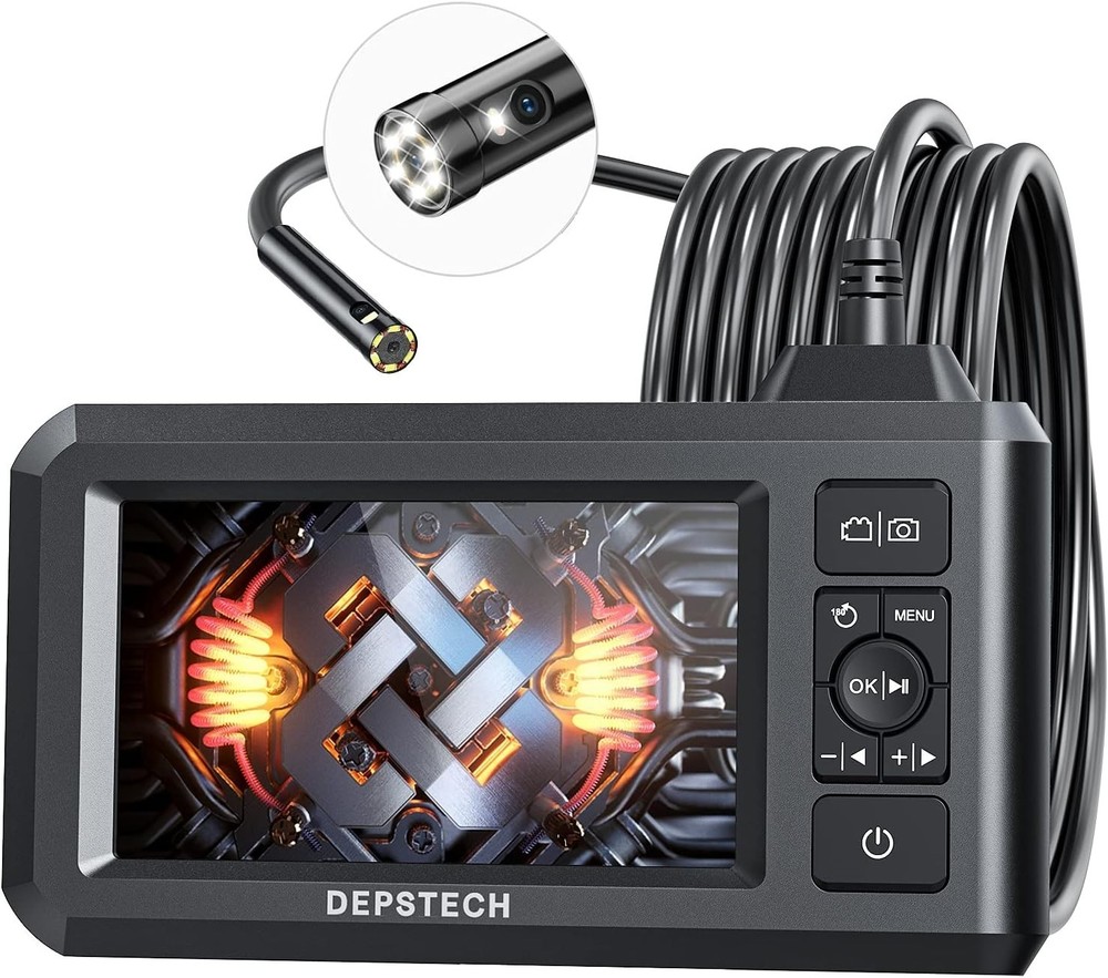 Used DEPSTECH DS300 Endoscope Dual Lens Borescope Sewer Inspection Camera 16.5ft