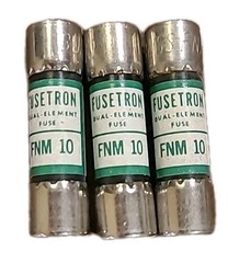 Fusetron FNM-10 Amp Fuses 250 Volts Set of 3 Fuses New