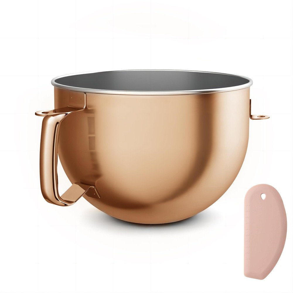 Copper Color Stainless Steel 6 Quart Mixing Bowl for Large, Radiant