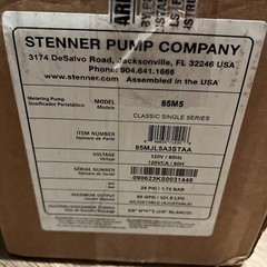 STENNER PUMP 85MJL5A3STAA / 85MJL5A3STAA (BRAND NEW)