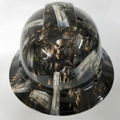NEW FULL BRIM Hard Hat custom hydro dipped in FULL COLOR BAD ASS SHOOTER REAPER