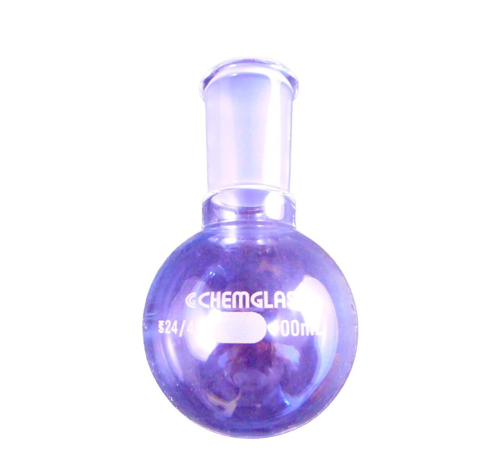 CHEMGLASS Round Bottom Flask 100mL Single Neck 24/40 Heavy Wall CG-1506-05