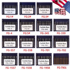 10-100 PCS Dental Carbide Tungsten Steel Burs FG For High Speed Handpiece