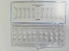 Economic Ceramic 3 LINES Base Roth .022″ Brackets, 345 with hooks. BCE21-24