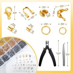 Jewelry Making Kit with 2425pcs Crimp Beads, Tubes, Covers, Wire Guards & More