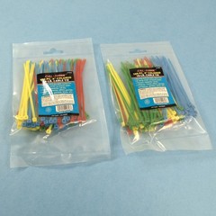 2 X 100pc 4″ Colored Zip Ties 18lb Cable Tie Wraps Smal Size Assorted Colors New
