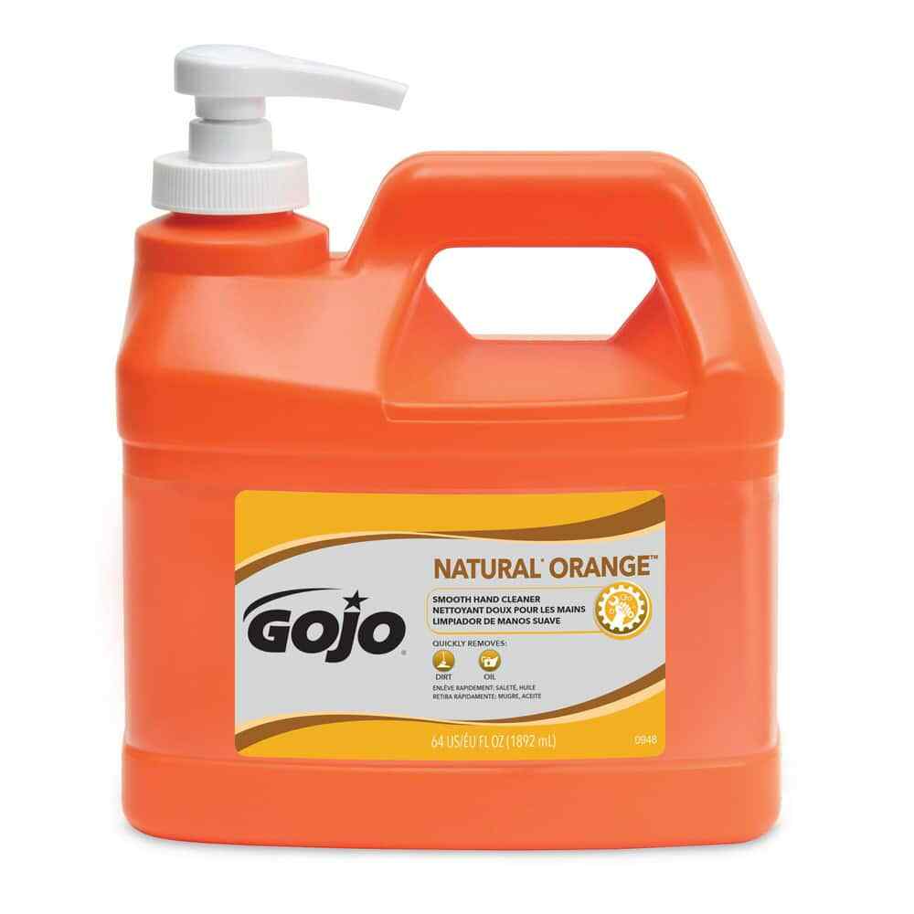 GOJO 0948-04 Natural Orange Hand Cleaner in Half-Gallon Pump Bottle