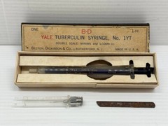 Vintage BD YALE 1cc 1YT Glass Tuberculin Syringe Becton, Dickinson & Co