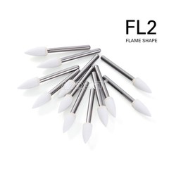 12pc/box Dental Abrasive White Stone/Silicone Porcelain Resin Polishing Burs FG