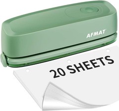 Fast Electric 3 Hole Punch: 20 Sheets in Seconds, Adjustable Guide Included