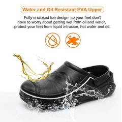 JSWEI Men’s Unisex-Adult Kitchen Shoes – Nonslip Water Proof Work Shoes for M…