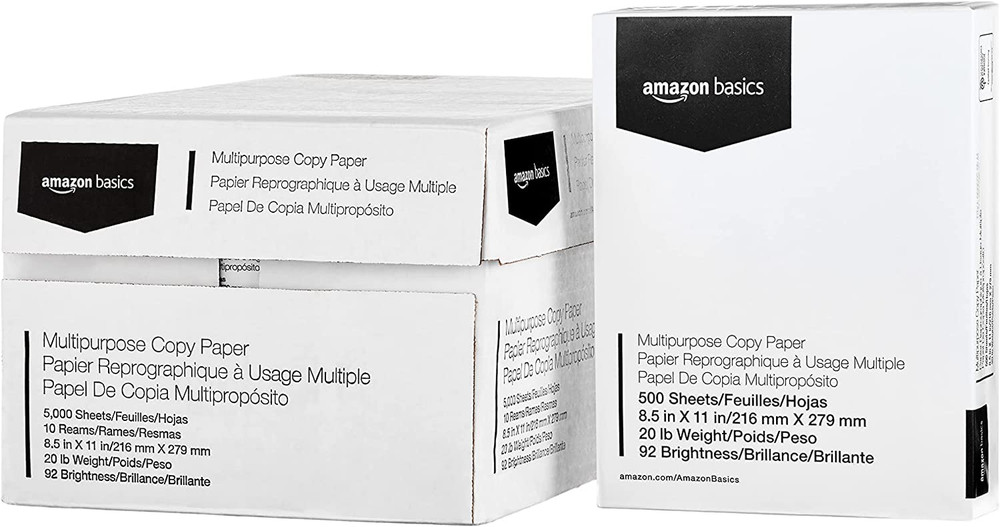 8.5″x11″ Multipurpose Copy Printer Paper with 10 Reams and 5000 Sheets in White