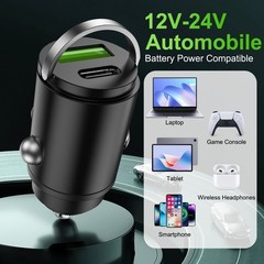 100W Super Fast Car Charger USB PD 2-in1 Cigarette Lighter Adapter For Car