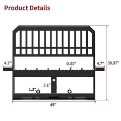 Skid Steer Tractor 45″ Frame Quick Tach Pallet Fork Attachment 4000LB Heavy Load