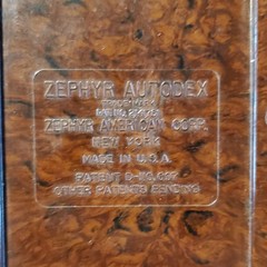 Bakelite Zephyr Autodex Rotary Rotating Address Book Index File