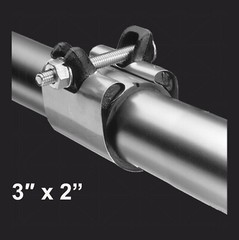 2 in. x 3 in. Long 1-Bolt IPS Pipe Repair Clamp, Stainless Steel