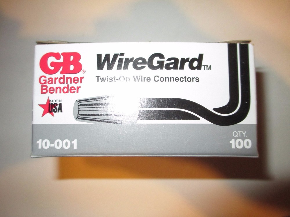 (2) BOXES OF 100 GARDNER BENDER WIREGARD WIRE CONNECTORS 10-001 new old stock