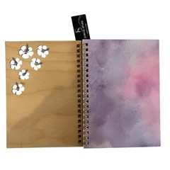Aloha and Flowers Wooden Covered Notebook/Journal 5×7 Laser 80 Pages New W Tags