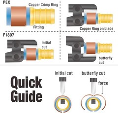 Versatile iCrimp PEX-1210C Decrimping Tool for 1/2, 3/4, and 1-Inch Copper Rings