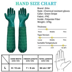Eiito Extra-long 26 Rubber Pond Gloves, Chemical Resistant Gloves PVC Reusabl…