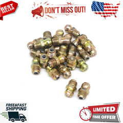 25 Pcs/Set 1/4-28 SAE-LT Copper Taper Thread Grease Zerk Nipple Fitting (Straigh
