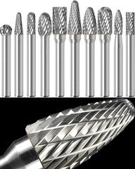 Versatile 10pc Carbide Burr Set in Clear Box – Ideal for Wood, Metal & Stone