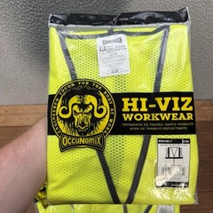 OccuNoMix Vest Adult 2X/3X Neon Yellow Hi Viz Type R Class 2 Set of 4 Workwear