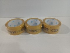 3 Rolls Official eBay Brand Logo Yellow Packing Packaging Tape Shipping 2″ X 75”