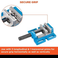 Groz 35120 3″ Uni-Grip Drill Press Vise, Blue, Powder Coated 3.3/16″ Jaw Width