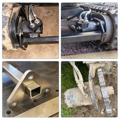 2Pcs Chinese Mini Excavator Drive Motor Reinforcement Brackets W/ Tie Down Slot