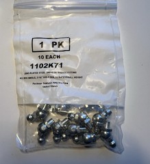 Drive In Zinc Grease Fitting 45 Degree Angle For 3/16” Hole, 63/64 Overall Tall