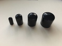 Black Flexible Round End Cap Cover for Pipe Plastic Tubes Hub Caps Threads Rods