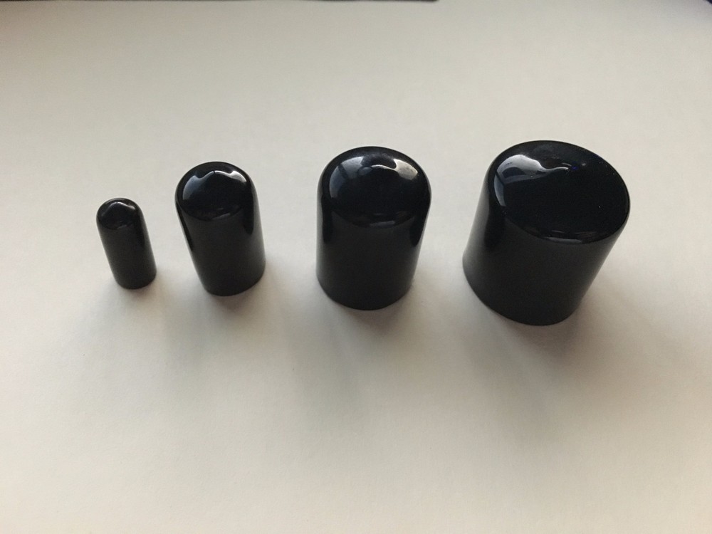 Black Vinyl (Rubber) Round End Cap Cover for Pipe Plastic Tube Hub Caps Tubing