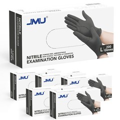 1200/Case JMU Nitrile Gloves BLACK Medical Exam Gloves 3.5 Mil（XS/S/M/L/XL）