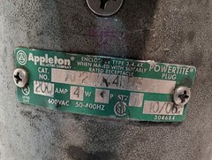 Appleton AP20044E-RS Powertite Plug Sleeve 600 VAC, 50-400Hz, *Free Ship.*
