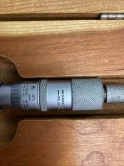 Scherr Tumico Variable Depth Gauge Micrometer Wood Storage Box Case