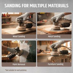 5-Inch Random Orbital Sander, 2.6Amp 320W Variable Speed (8000–13000RPM) E