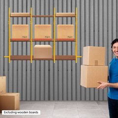 4 Pack Cargo Shipping Container Shelving Shelf Bracket 19″x52″ Universal Yellow