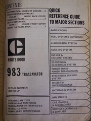 CATERPILLAR – 983 Traxcavator – PARTS Book – Serial No. 38K765 – up