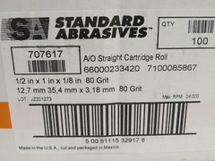 100) STANDARD ABRASIVES 707617 CARTRIDGE ROLL 1/2 IN X 1 IN X 1/8 IN A/O 80 GRIT