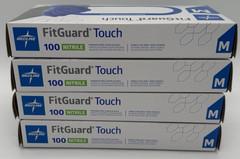 Medline FitGuard Touch Nitrile Exam Gloves Medium Blue Powder Free 400 Ct 4 Box