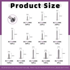 200Pcs Truss Head Phillips Self Tapping Screws Assortment Wood Metal PVC Durable