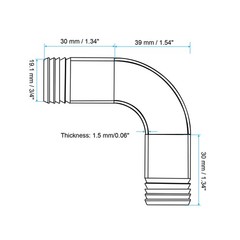 3/4in Sanitary Hose Barb Fitting 90 Degree Elbow Hose Barb Pipe Fitting Barbed