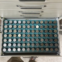 Vermont 6 Drawer Metric Pin Gage Set 1.5-22mm Plus Pin Gages .02mm Devs