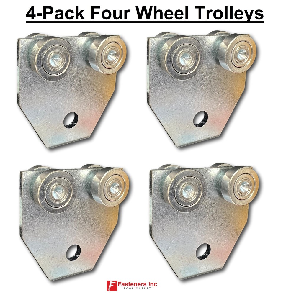 (QTY 4) 4 Wheel Trolley for Unistrut Channel. 600 Pound Load Limit #4870 P2950