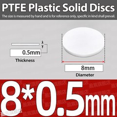 PTFE Plastic Solid Discs Flat Round Pad Sealed Cushioning Diameter 5mm-150mm Dia